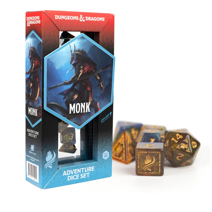 D&D Adventure Dice: Monk (Blue / Gold)