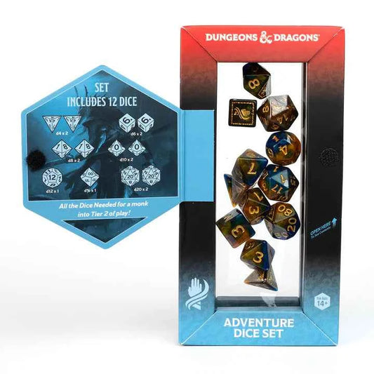 D&D Adventure Dice: Monk (Blue / Gold)