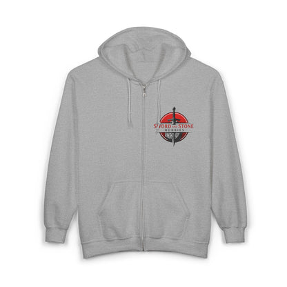 Unisex Full Zip Hooded Sweatshirt - Gray