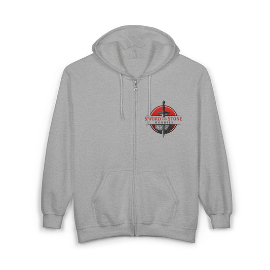 Unisex Full Zip Hooded Sweatshirt - Gray