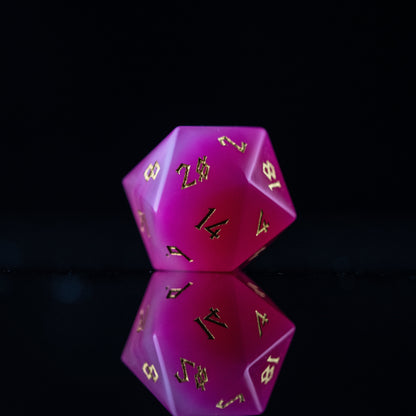 Pink Agate Stone Dice Set