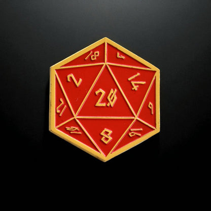 Red and Gold D20 Pin