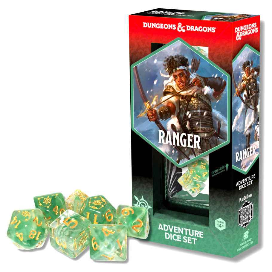 D&D Adventure Dice: Ranger (White / Green) - Sword and Stone Hobbies